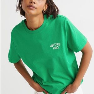 H&M "Mon Cheri" Kelly Green T-Shirt